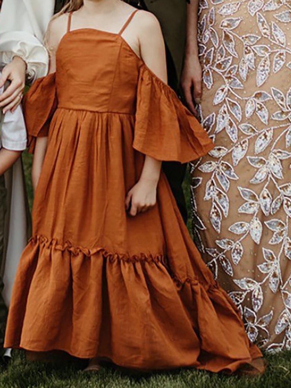 Mia Joy Charming Orange Kids Formal Dress size 8